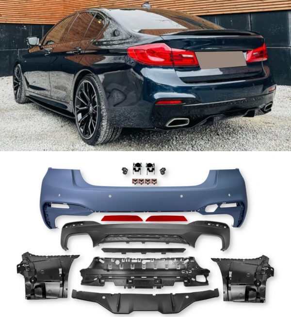 REAR BUMPER BODY KIT M SPORT STYLE PRIMED FOR BMW 5 SERIES G30 PRE-LCI 17-20