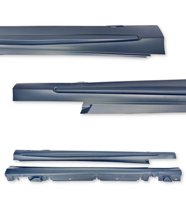 SIDE SKIRTS BLADES C63 AMG LOOK PRIMED FOR MERCEDES C CLASS W205 2015-2023 - Image 3