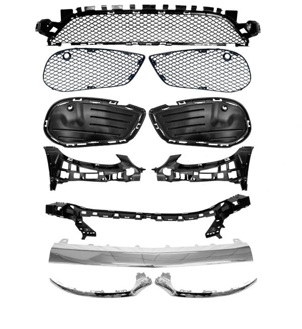 FRONT BUMPER BODY KIT PRIMED FOR MERCEDES C CLASS W205 C205 PRE-FACELIFT 2015-18 - Image 4