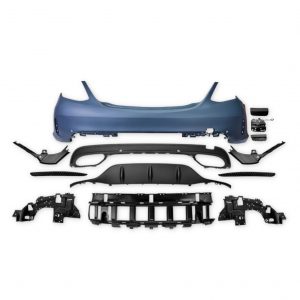 REAR BUMPER DIFFUSER BODY KIT PRIMED FOR MERCEDES W205 SALOON PRE-FACELIFT 15-18