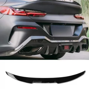 REAR SPOILER BOOT LIP SPOILER V STYLE GLOSS BLACK FOR BMW 8 SERIES G15 COUPE 19+