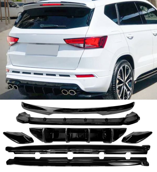 AERO BODY KIT SPLITTER DIFFUSER SPOILER SKIRTS GLOSS BLACK FOR CUPRA ATECA MK1