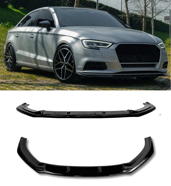 AERO BODY KIT SPLITTER DIFFUSER SKIRTS GLOSS BLACK AUDI A3 S-LINE/S3 8V FACELIFT - Image 2