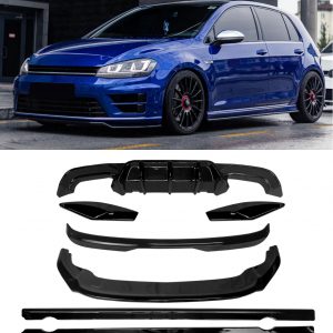 VW GOLF R REAR DIFFUSER FRONT SPLITTER SPOILER SKIRTS BODYKIT GLOSS BLACK MK7 2013-16