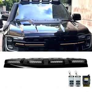 FRONT ROOF LED LIGHT BAR COVER DRL LIGHTS GLOSS BLACK FOR FORD RANGER T9 2022+