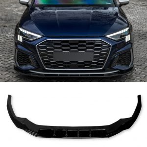 FRONT LIP SPLITTER SPOILER 1 PCS GLOSS BLACK FOR AUDI A3 S-LINE S3 8Y 2020-2024