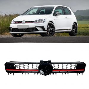 FRONT GRILLE HONEYCOMB MESH GTI STYLE GLOSS BLACK FOR VW GOLF MK7 2012-2016
