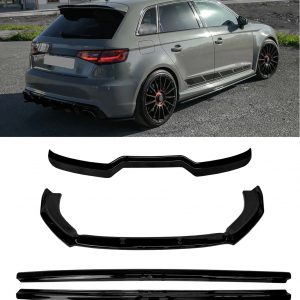 AERO BODY KIT SPLITTER SPOILER SKIRTS GLOSS BLACK AUDI RS3 8V SPORTBACK FACELIFT