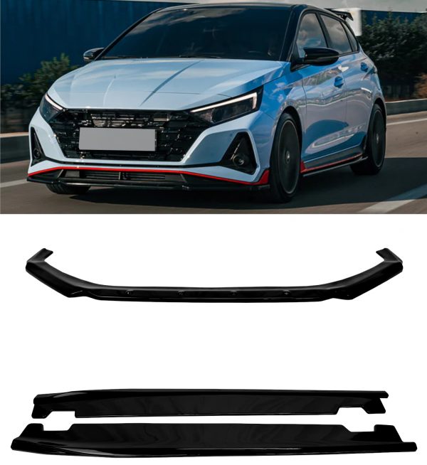 AERO BODY KIT SPLITTER SPOILER SKIRTS GLOSS BLACK FOR HYUNDAI i20 N MK3 20+ - Image 2