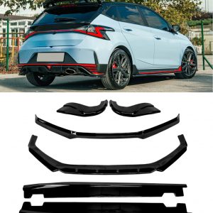 AERO BODY KIT SPLITTER SPOILER SKIRTS GLOSS BLACK FOR HYUNDAI i20 N MK3 20+