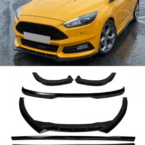 AERO BODY KIT SPLITTER SPOILER SKIRTS GLOSS BLACK FOR FORD FOCUS ST MK3 FACELIFT