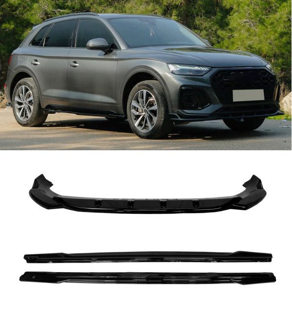 AERO BODY KIT SPLITTER DIFFUSER SPOILER GLOSS BLACK AUDI Q5 S-LINE MK2 FACELIFT - Image 2