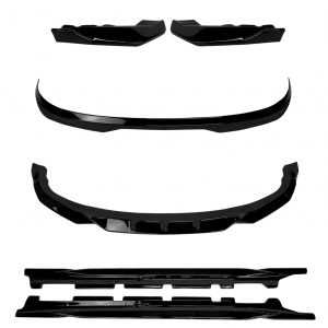 AERO BODY KIT SPLITTER SPOILER SKIRTS CANARDS GLOSS BLACK FOR BMW X1 F48 M-SPORT LCI