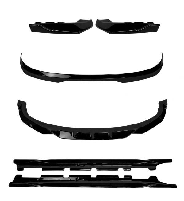 AERO BODY KIT SPLITTER SPOILER SKIRTS CANARDS GLOSS BLACK FOR BMW X1 F48 M-SPORT LCI