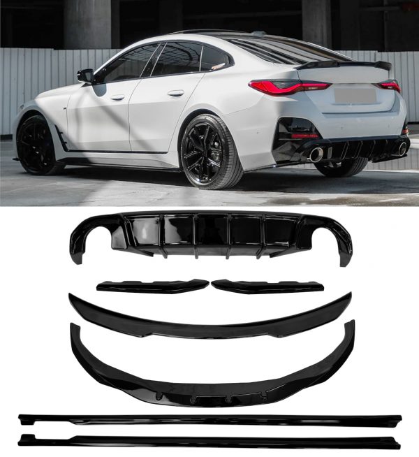 BMW 4 SERIES G26 GRAN COUPE BODYKIT DIFFUSER SPLITTER SPOILER SKIRTS BLACK 2021+