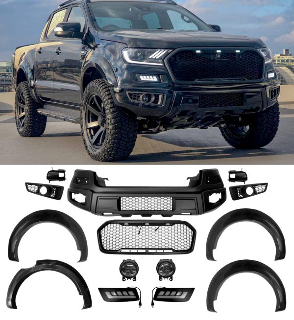 RAPTOR STYLE BODY KIT FOR FORD RANGER T7 T8 2015-2022 FRONT BUMPER GRILLE ARCHES