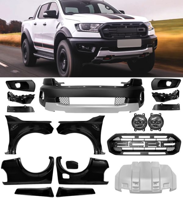 RAPTOR LOOK CONVERSION BODY KIT FOR FORD RANGER T7 T8 15-22 BUMPER GRILLE WINGS