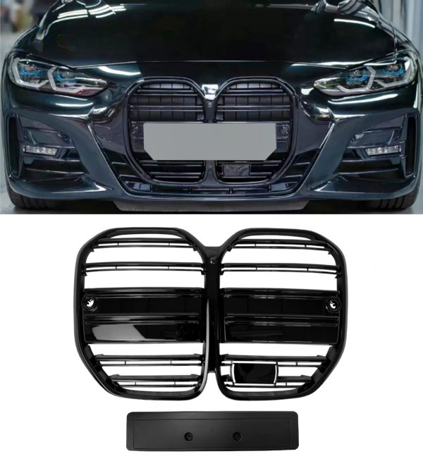 BMW 4 SERIES G22 G23 FRONT KIDNEY GRILLE GLOSS BLACK COUPE & CONVERTIBLE 2020+