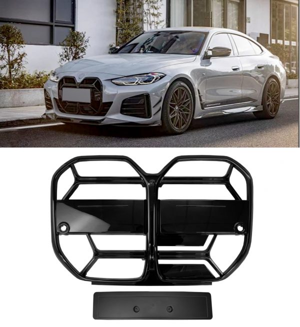 FRONT GRILLE KIDNEY GRILLE CS STYLE GLOSS BLACK FOR BMW 4 SERIES G26 2020+