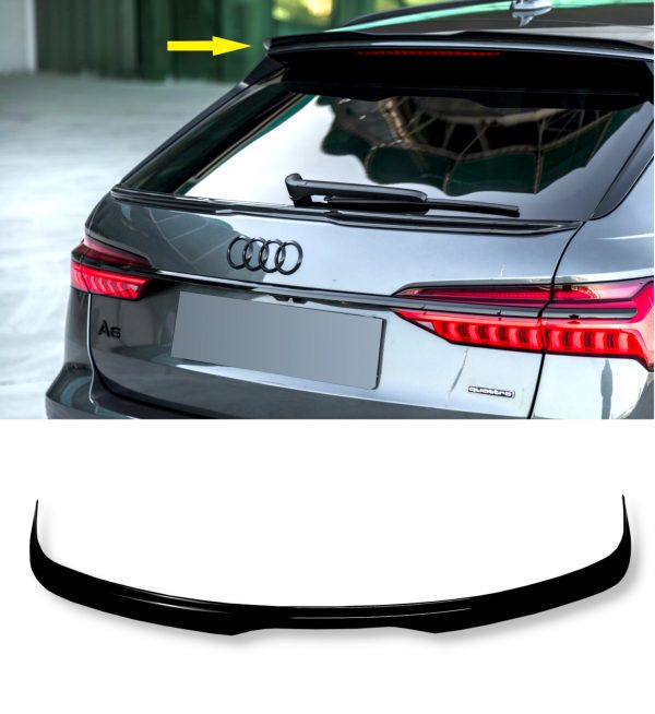 REAR SPOILER WINGS GLOSS BLACK FOR AUDI A6 C8 S-LINE AND S6 AVANT 2018+