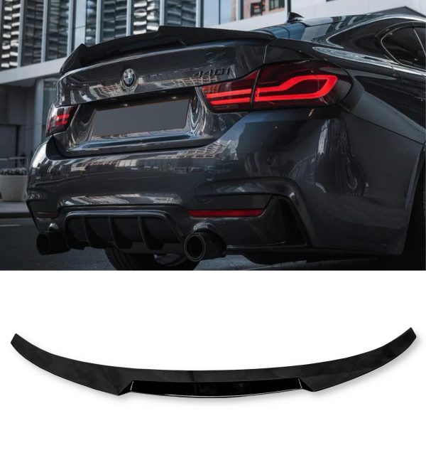 REAR SPOILER BOOT SPOILER M4 V STYLE GLOSS BLACK FOR BMW 4 SERIES F36 2014-2020