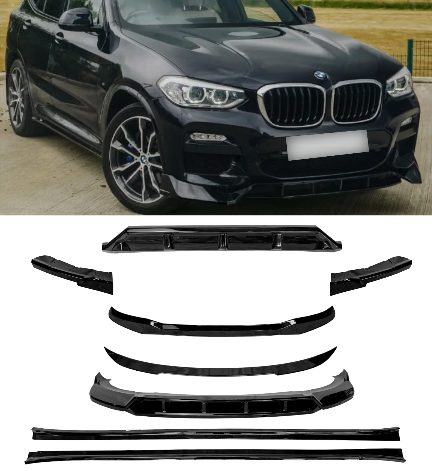 FOR BMW X3 G01 LCI 2021-24 M PERFORMANCE BODY KIT SPLITTER DIFFUSER SIDE SKIRTS