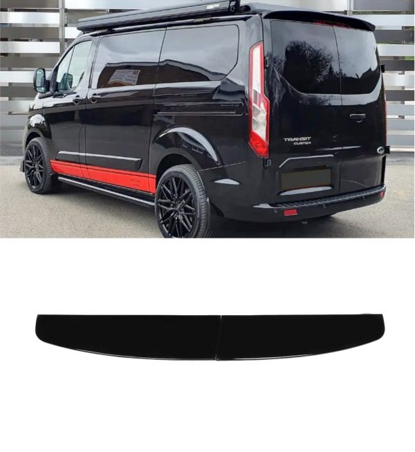 REAR SPOILER TWIN BARN DOOR SPOILER GLOSS BLACK FOR FORD TRANSIT CUSTOM 2012+