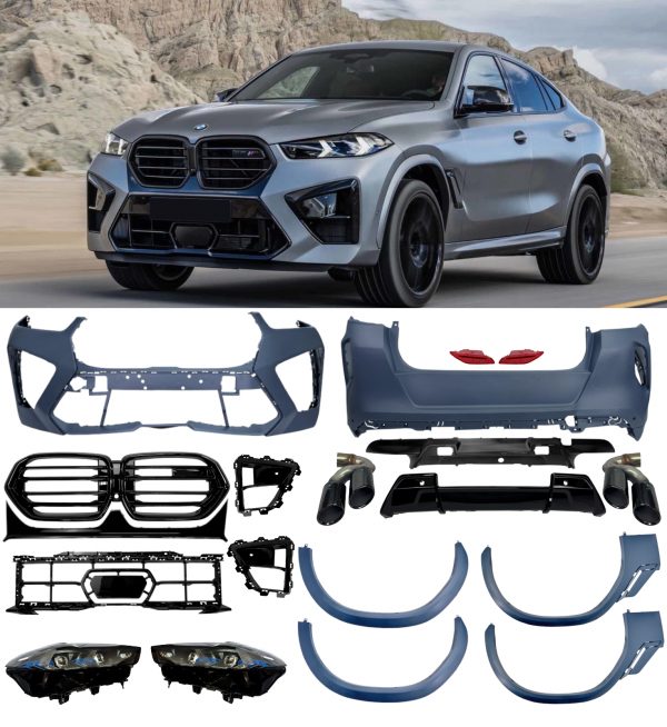 FOR BMW X6 G06 PRE-LCI TO X6M LCI LOOK CONVERSION BODY KIT BUMPER LIGHTS EXHAUST