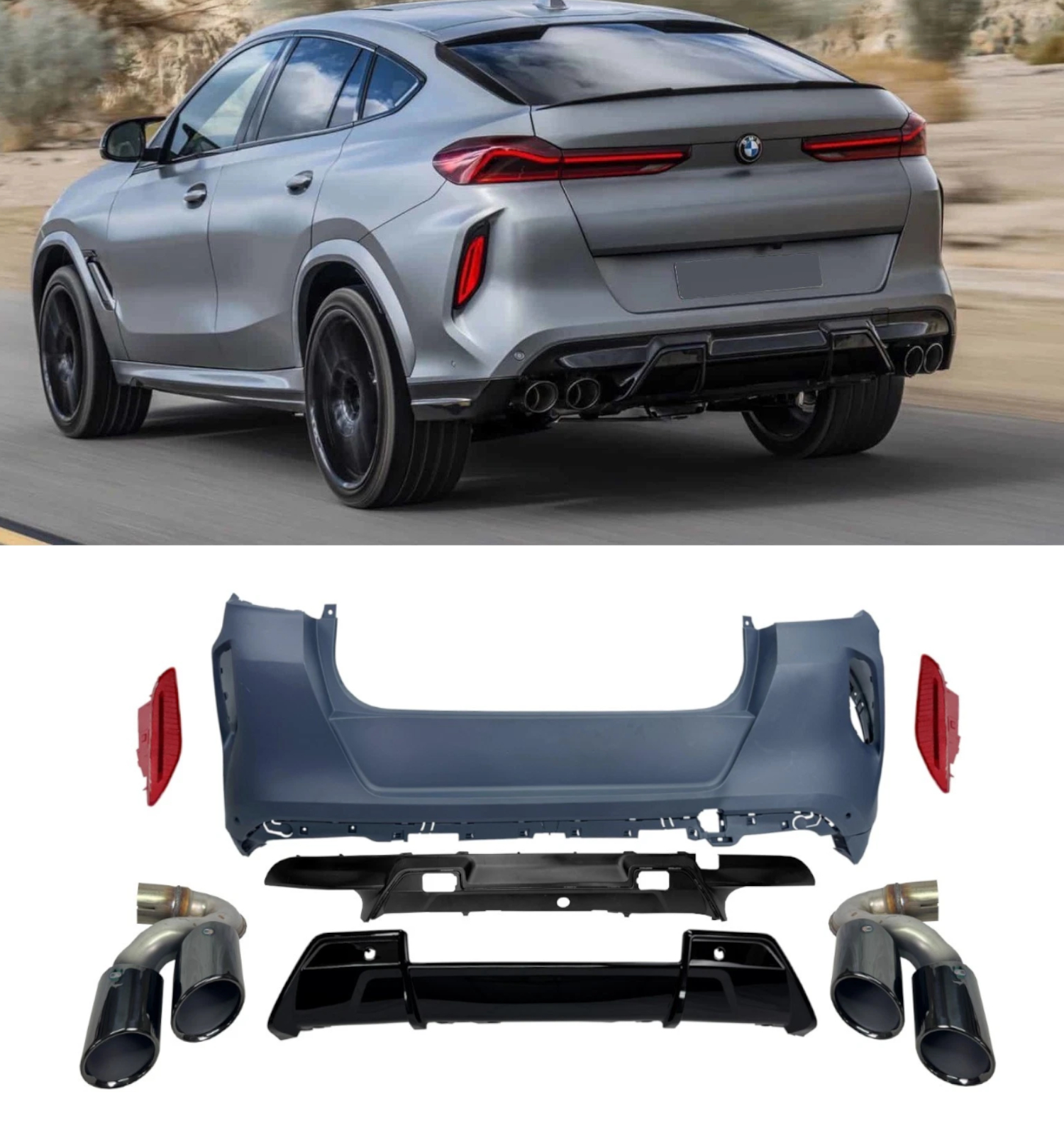 FOR BMW X6 G06 PRE-LCI TO X6M LCI LOOK CONVERSION BODY KIT BUMPER LIGHTS EXHAUST - Image 11