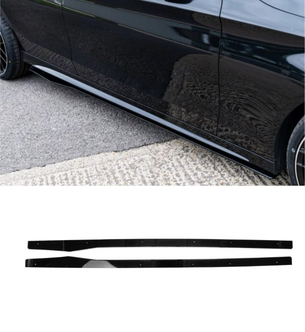 SIDE SKIRTS EXTENSION BLADES GLOSS BLACK FOR MERCEDES E CLASS C238 A238 2017-23