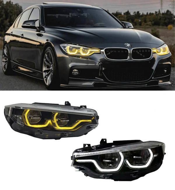 HEADLIGHTS HEADLAMP LED SWITCHABLE DRL WHITE TO YELLOW FOR BMW 3 SERIES F30 F31