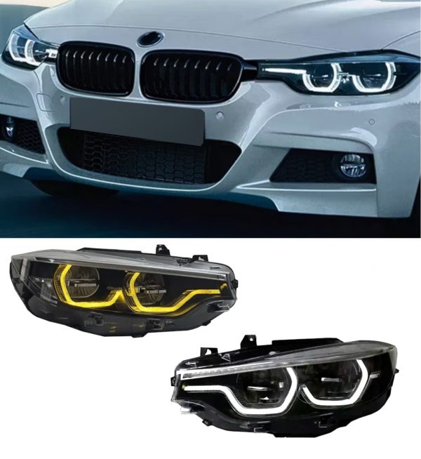 HEADLIGHTS HEADLAMP LED SWITCHABLE DRL WHITE TO YELLOW FOR BMW 3 SERIES F30 F31