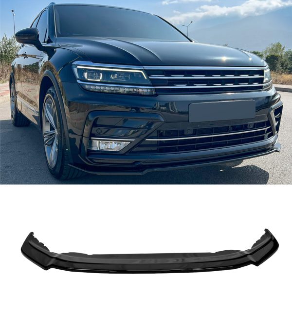 FRONT LIP SPLITTER LIP SPOILER GLOSS BLACK FOR VW TIGUAN MK2 R-LINE 2015-2020