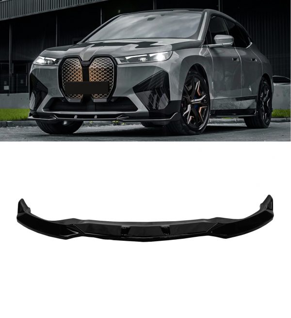 FRONT LIP SPLITTER LIP SPOILER GLOSS BLACK FOR BMW iX M-PACK i20 2021+