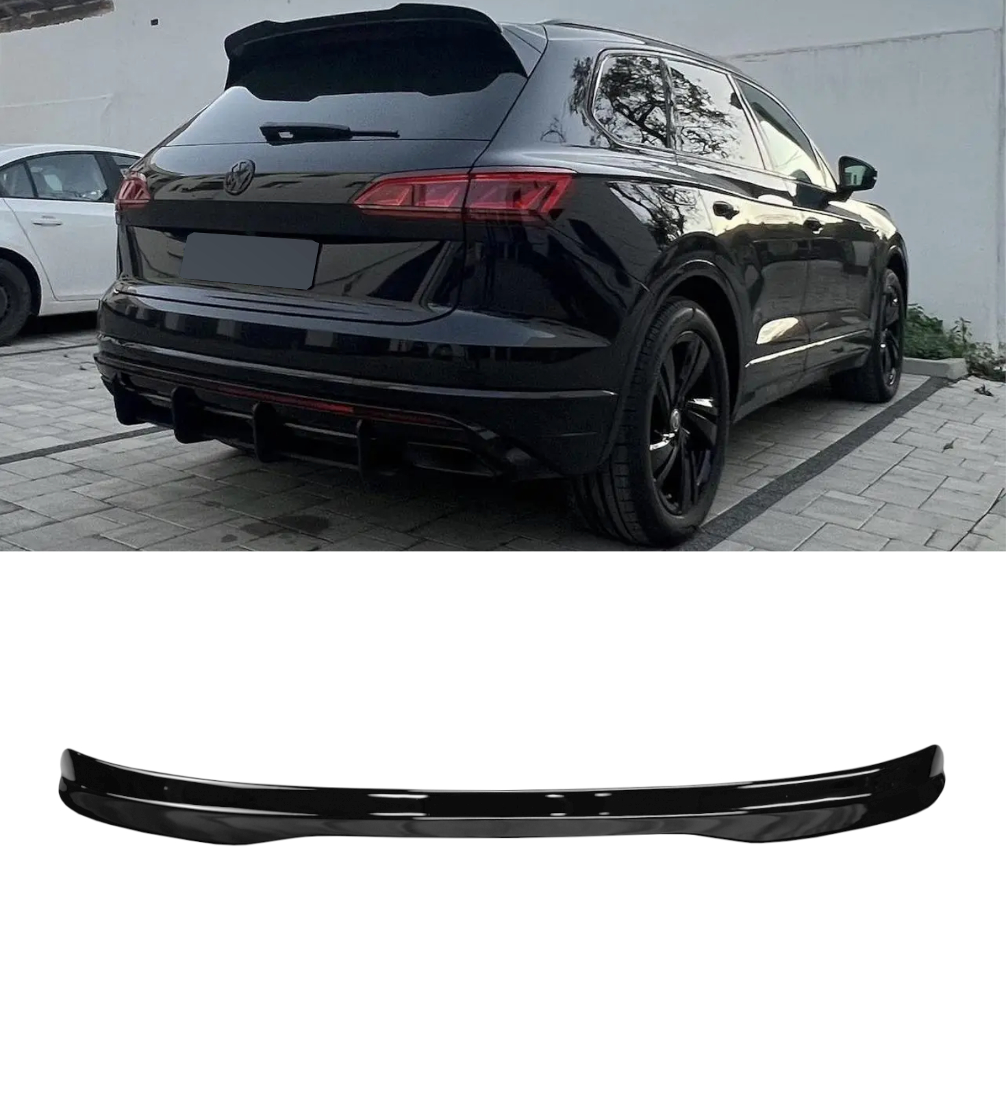 REAR ROOF SPOILER LIP SPOILER WINGS GLOSS BLACK FOR VW TOUAREG MK3 R-LINE 2018+