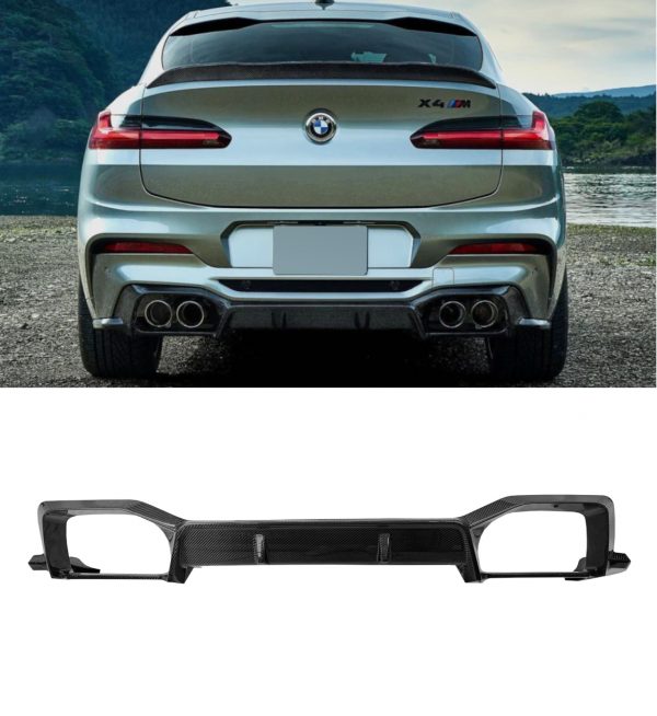 REAR DIFFUSER VALANCE REAL CARBON FIBRE FOR BMW X4M F98 2019+ - Image 2