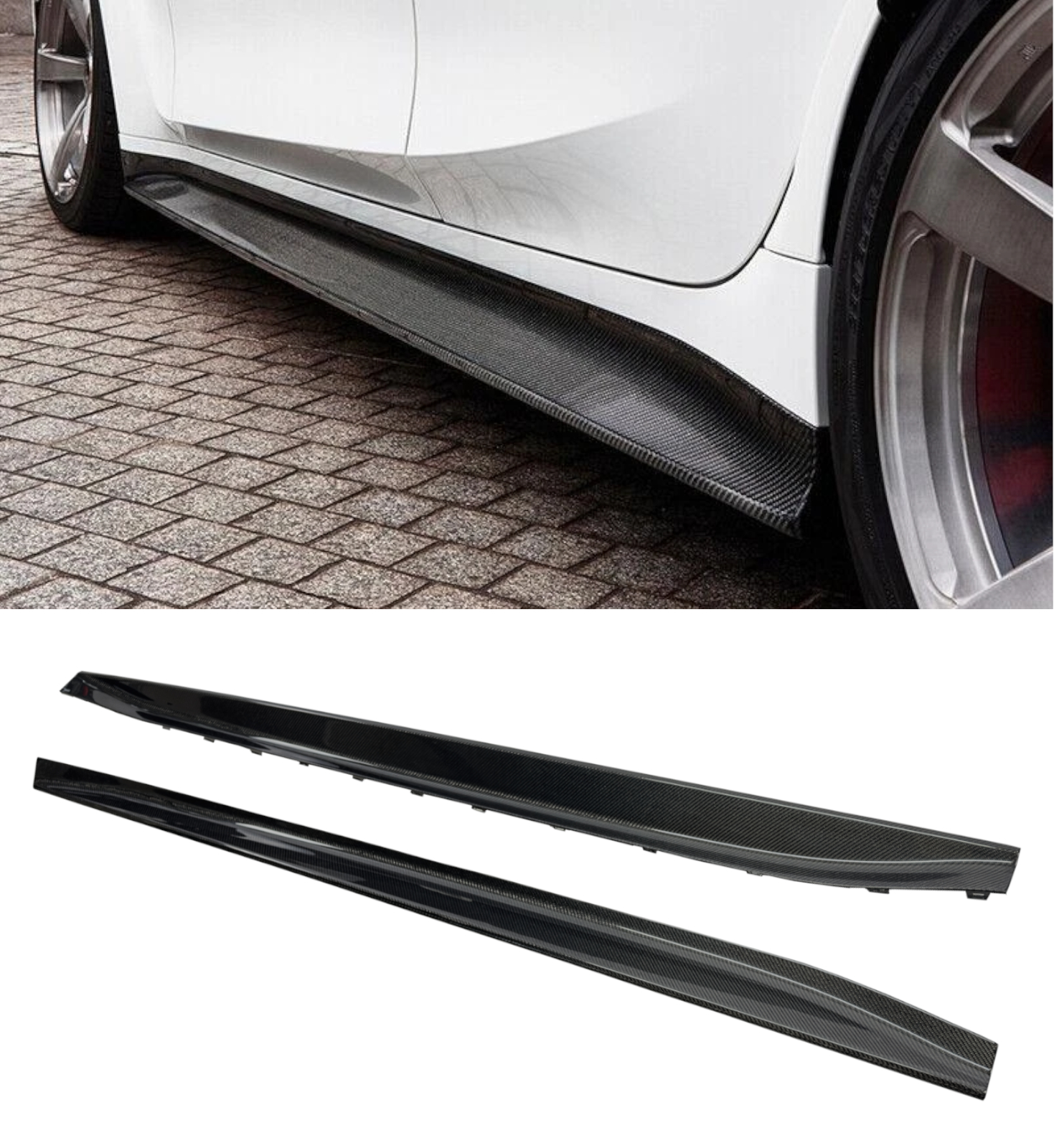 SIDE SKIRTS EXTENSION BLADES REAR CARBON FIBRE FOR BMW M3 G80 G81 2020+