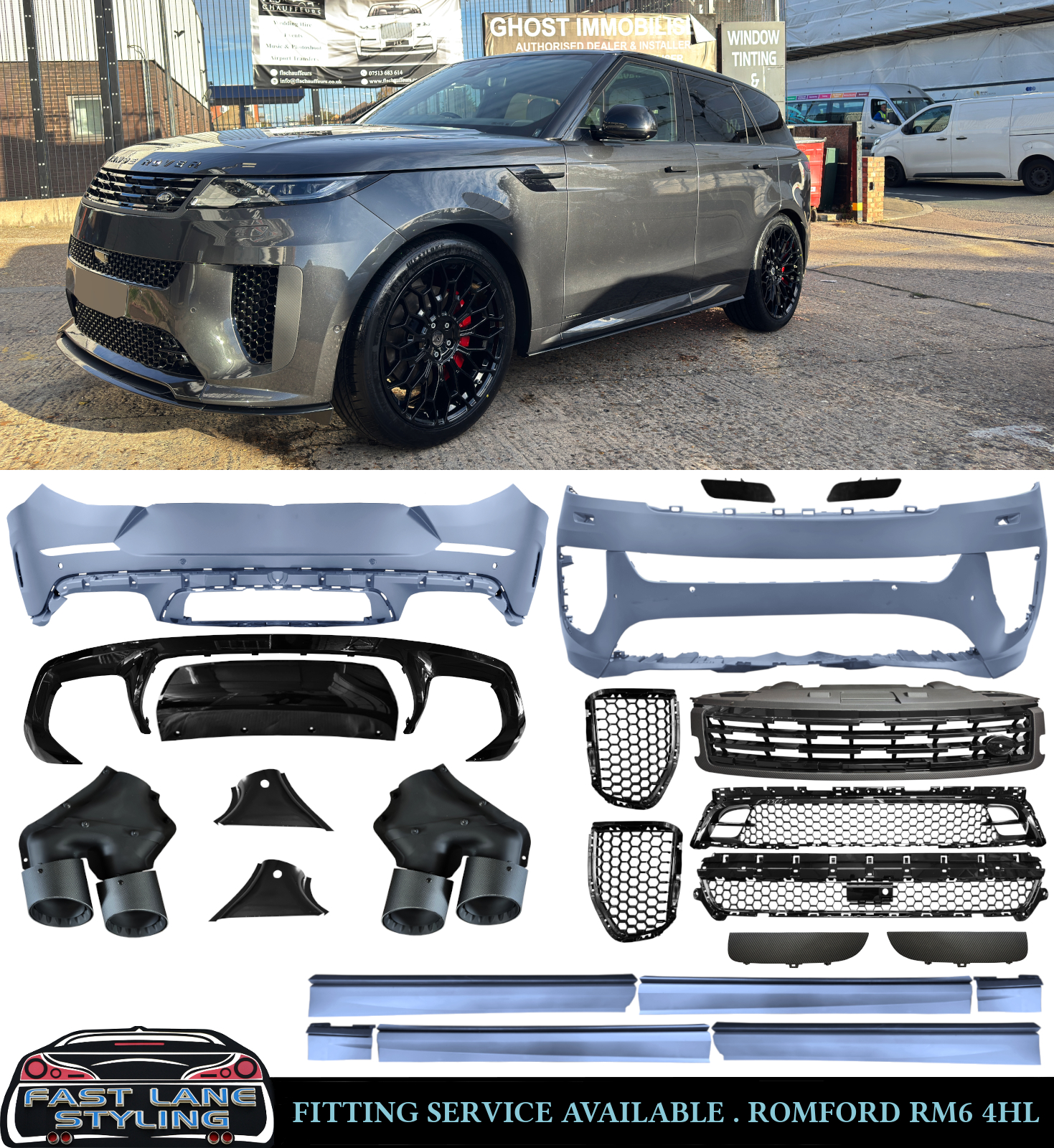 FOR RANGE ROVER SPORT L461 UPGRADE BODY KIT BUMPER GRILLE TIPS SIDE VENT 2022+