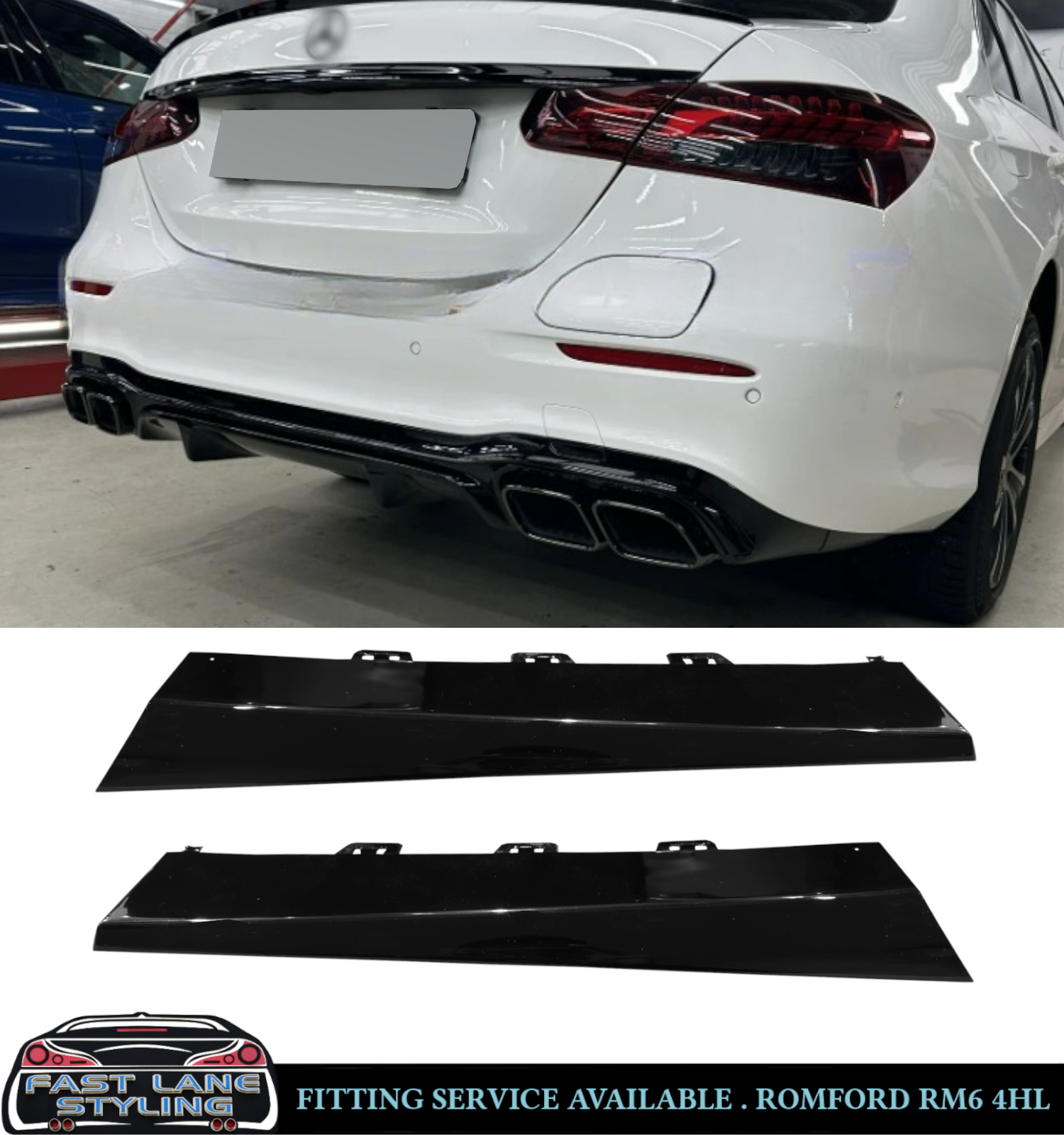 REAR DIFFUSER SIDE COVER PARTS GLOSS BLACK FOR MERCEDES E CLASS W213 E53 E63 AMG