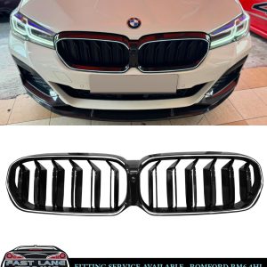 FOR BMW 5 SERIES G30 G31 LCI FRONT KIDNEY GRILLE WITH LED LIGHTS GLOSS BLACK 20+