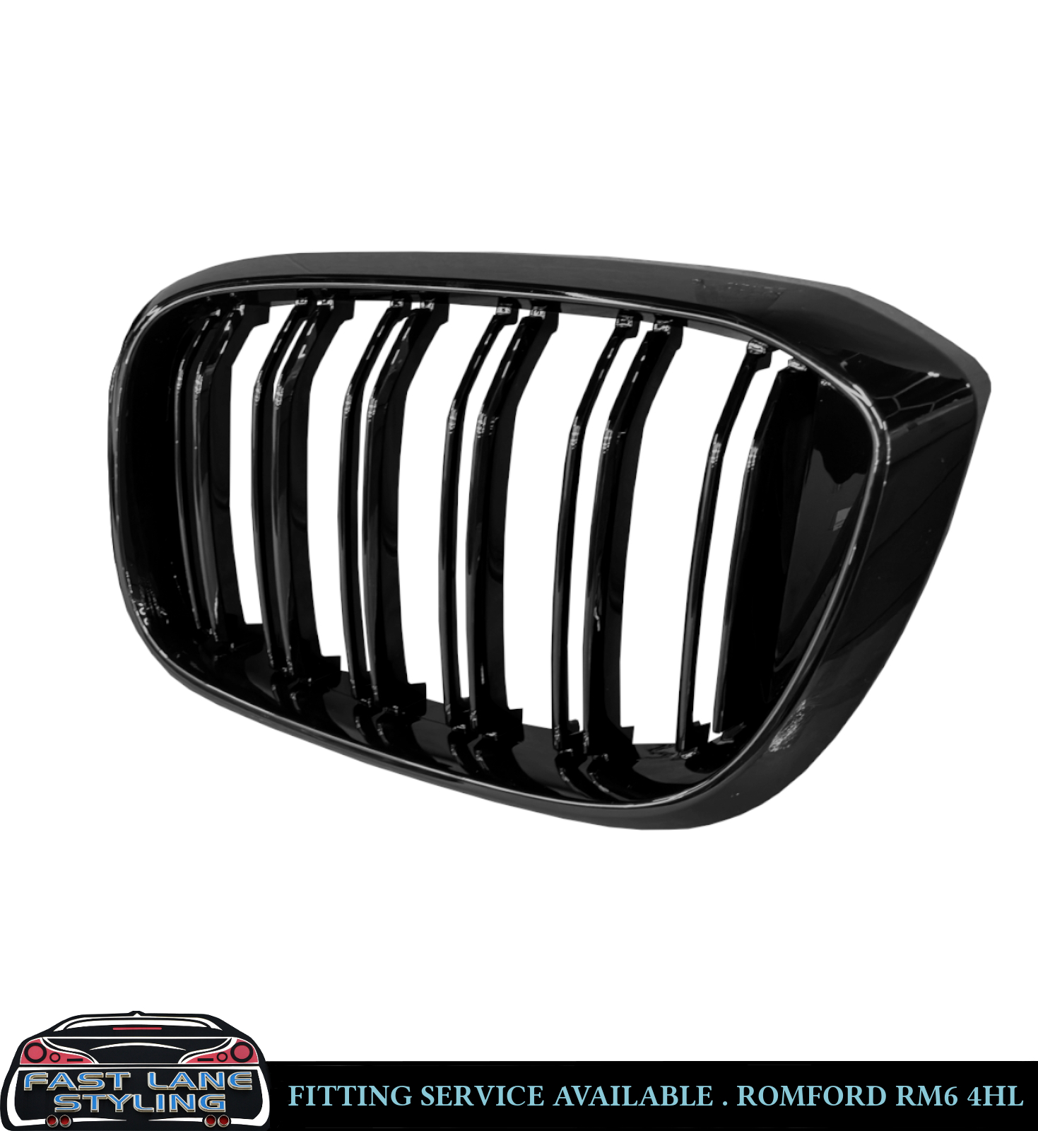 FRONT KIDNEY GRILLE DOUBLE SLAT GLOSS BLACK FOR BMW X3 G01 X4 G02 PRE-LCI 17-21 - Image 3