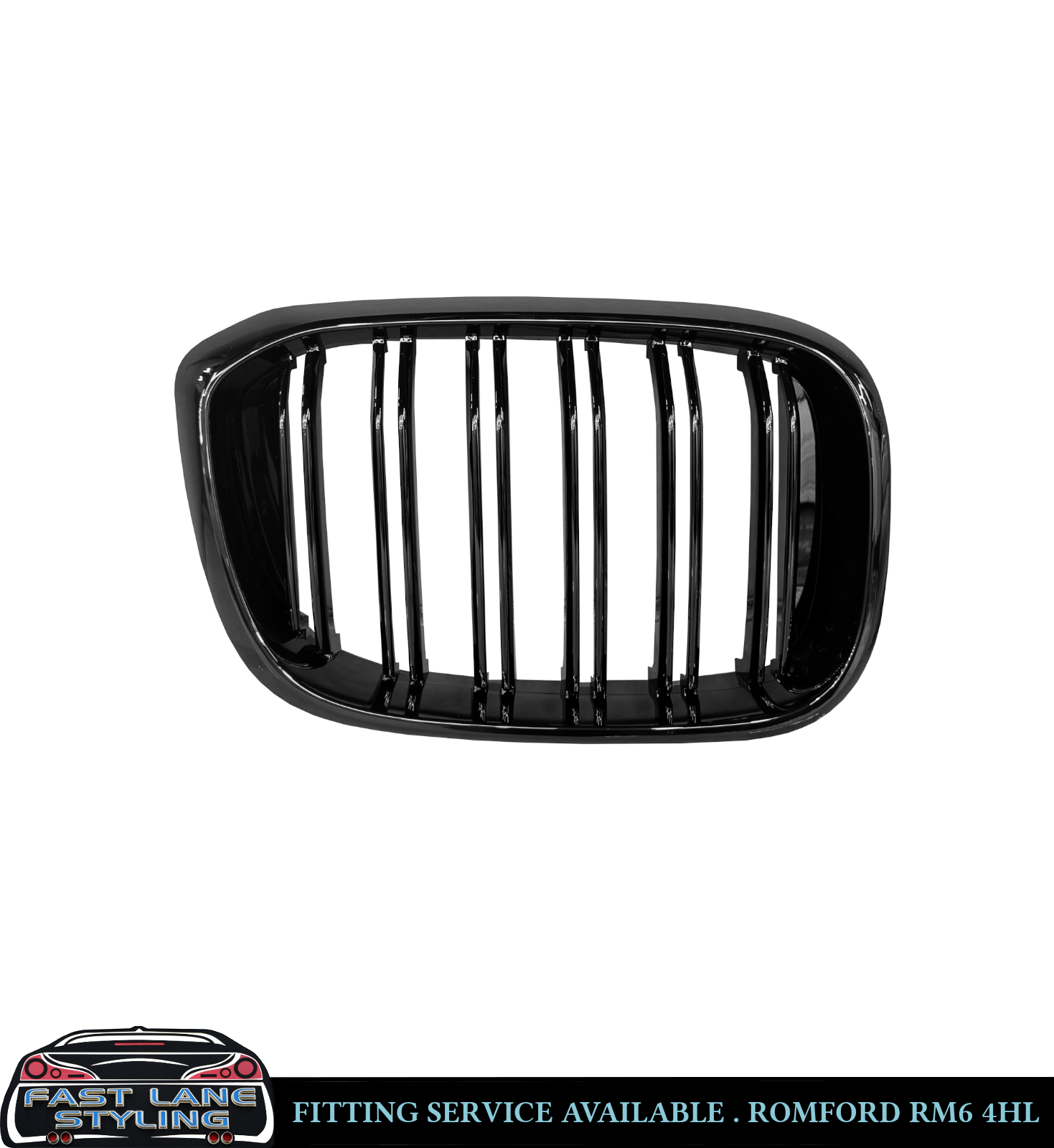 FRONT KIDNEY GRILLE DOUBLE SLAT GLOSS BLACK FOR BMW X3 G01 X4 G02 PRE-LCI 17-21 - Image 5