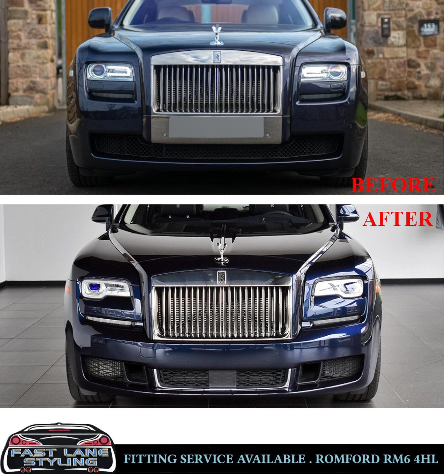 FOR ROLLS ROYCE GHOST 2010-2014 TO FACELIFT 2018-2020 BODYKIT BUMPER HEADLIGHTS - Image 4