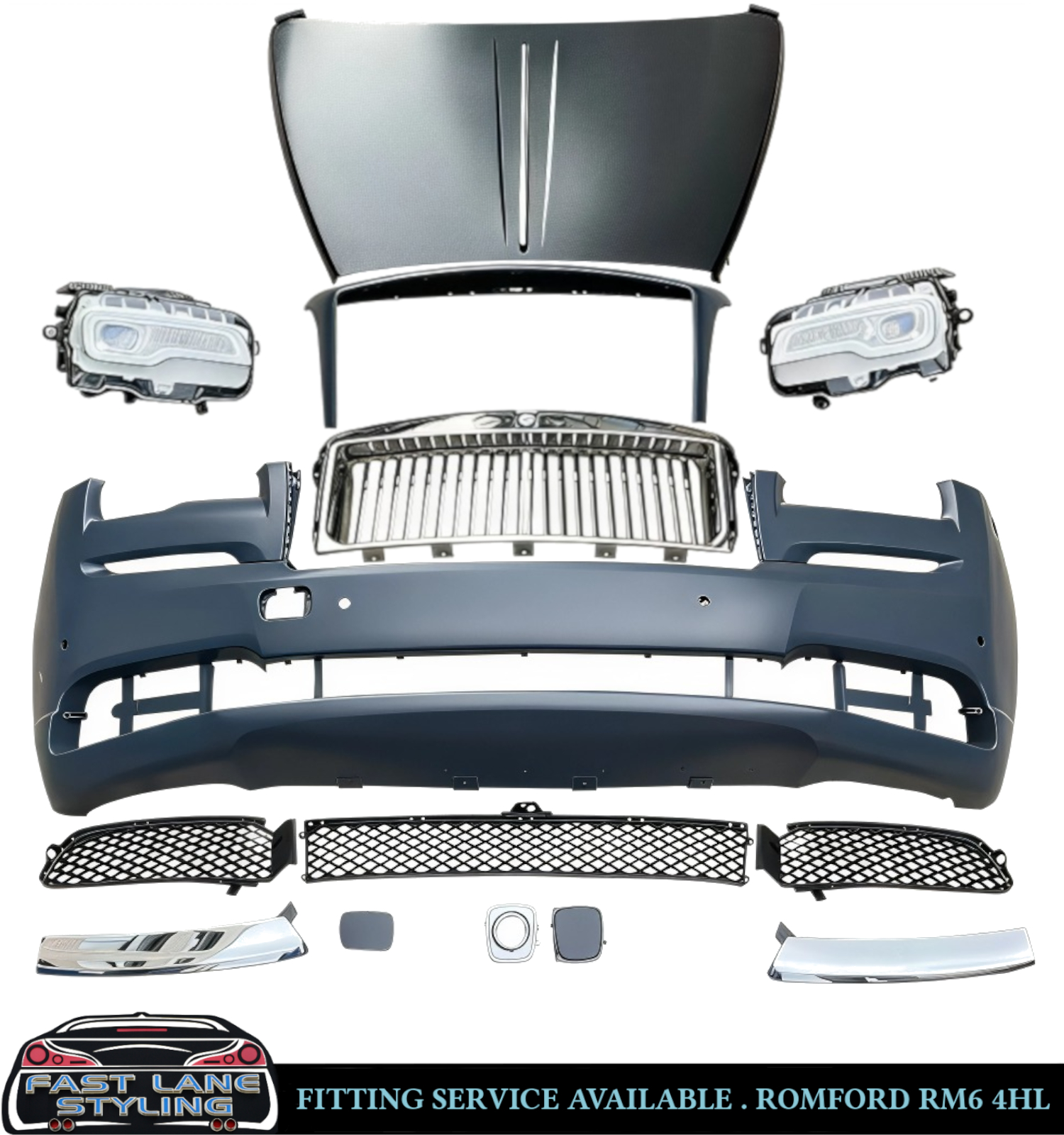 FOR ROLLS ROYCE WRAITH 2015-2016 TO FACELIFT 2017-2021 BODYKIT BUMPER HEADLIGHTS - Image 2