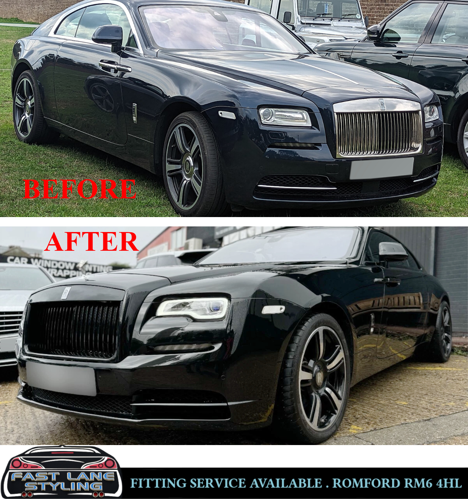 FOR ROLLS ROYCE WRAITH 2015-2016 TO FACELIFT 2017-2021 BODYKIT BUMPER HEADLIGHTS - Image 3