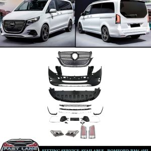 FOR MERCEDES V CLASS W447 2014-2023 UPGRADE BODY KIT FRONT BUMPER GRILLE & LIGHTS