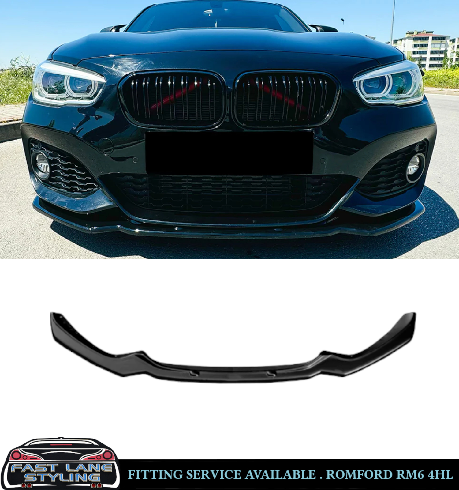 GLOSS BLACK BODY KIT FRONT LIP SPLITTER DIFFUSER FOR BMW 1 SERIES F20 F21 2015+ - Image 2