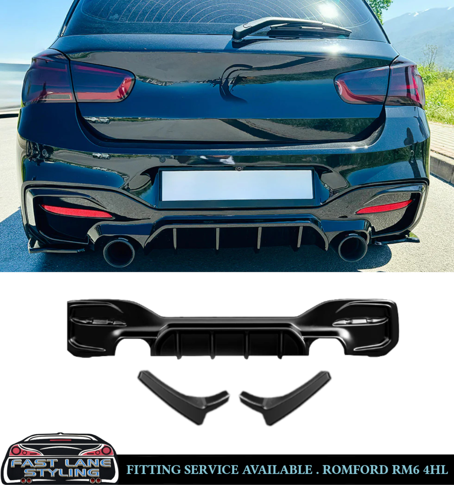 GLOSS BLACK BODY KIT FRONT LIP SPLITTER DIFFUSER FOR BMW 1 SERIES F20 F21 2015+ - Image 3