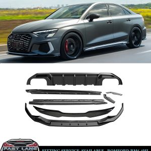 GLOSS BLACK BODY KIT FRONT SPLITTER DIFFUSER SPOILER FOR A3 & S3 S-LINE 20-24