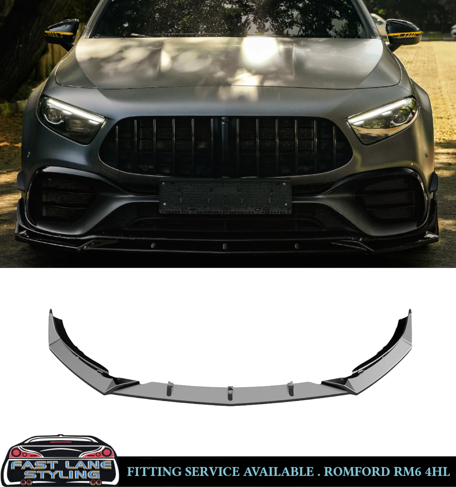 GLOSS BLACK BODYKIT FRONT LIP SPOILER SIDE SKIRTS FOR MERCEDES A45 W177 19-25 - Image 2